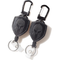 Dql Trojan Head Retractable Keychain Heavy Duty  Retractable Carabiner Belt Key Holder Retractable Clips For Id Badges (2 Pack)