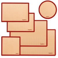 Silicone Baking Mats Set Of 6  Food Grade Non-Stick Reusable Baking Mat  Silicon Baking Slip Mats Oven Liner Sheet  Round & Square Cake Pan Mat  Pastry Board Rolling Dough Mats For Macaron Cookie