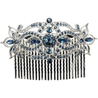 Faship Gorgeous Navy Blue Large Big Floral Hair Comb