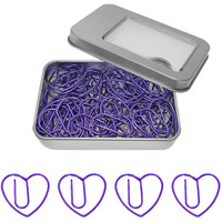 Cute Heart Paper Clips Purple Paperclips  Gift Idea (Purple  50 Pack)