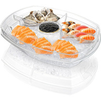 Deayou Ice Serving Tray With Lid For Party Food  Serving Platter Dish For Appetizers  Fruits  Vegetables  Salads  Picnic  Snack