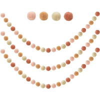 3 Pcs Felt Ball Garland - Pom Pom Garland - 9.8 Feet 36 Balls 4 Pastel Colors Pom Pom Decorations Nursery Decor Bunting Birthday Party Decorations Carnival Photo Prop