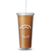 Chamberlain Coffee Tumbler - Clear Tumbler With Lid And Straw - 24 Oz Insulated Iced Coffee Cup - Double Wall Tumbler For Cold Brew  Iced Tea  Matcha Drinks
