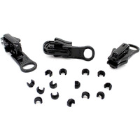 Zipper Repair Kit - #5 Ykk Vislon Plastic Reversible Sliders - 3 Pulls Per Pack - Made In The United States