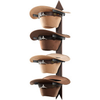 Cinati Cowboy Hat Rack  Cowboy Hat Holder Wall Mount Holds Up To 4 Hats  Wooden Western Rustic Metal Cowboy Hat Hanger With Arrow Sign Board  Hat Rack For Cowboy Hat  Fedora  Sun Hats (1 Pack)