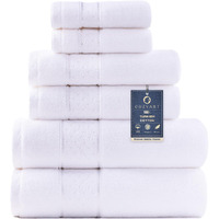 Cozyart White Bath Towels Set 6 Piece  Luxury 100% Turkish Cotton 650Gsm Hotel Quality  Soft  Absorbent Towel Sets For Bathroom | 2 Bath Towels 2 Hand Towels 2 Washcloths