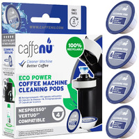 Nespresso Compatible Cleaning Pods. 4 Nespresso Vertuo Cleaner Capsules. Improved Coffee Flavor For Crisp Coffee. For Nespresso Vertuo  Use With Nespresso Descaling Kit.