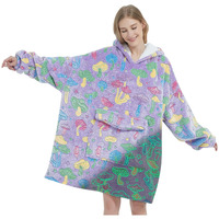 Glow In The Dark Mushroom Wearable Blanket Hoodie For Adult Oversized Sherpa Fleece Blanket Hoodie For Women Men Wearable Blanket Hoodie Birthday Gifts Mushroom