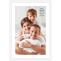 Icona Bay 11X17 White Picture Frame Fits 16X10 Photos With Mat To 9X14 Image  Modern Style Wood Composite Poster Frame  Wall Mount Only  Bliss Collection
