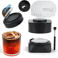 Nessus Reusable Vertuo Pods Refill Kit  Lid Easy Remover For Vertuo Seal  100Pcs Aluminum Foil Lids For Nespresso Vertuo Pods  Tamp & Press Refillable Vertuo Capsules Holder And Brush