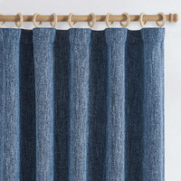 Jinchan Burlap Look Curtains 84 Inches Long Linen Textured Curtains For Living Room Light Filtering Farmhouse Curtains Rod Pocket Window Curtain Panels For Bedroom 2 Panels Blue Curtains