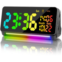120Db Super Loud Alarm Clocks For Heavy Sleepers Adults   15 Wake Up Sounds Alarm Clock For Heavy Sleepers   7 Color Night Light  Dynamic Rgb Color   0-100% Dimmer  Snooze  Dst   Large Led Display