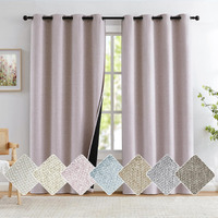 Pink Full Blackout Curtains For Girls Bedroom 84Inch Length Long Thermal Insulated Ture Blackout Window Drapes For Nursery Living Room 52"" Wx 84"" Grommet Top 2Pcs