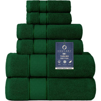 Cozyart Formal Green Bath Towels Set 6 Piece  Luxury 100% Turkish Cotton 650Gsm Hotel Quality  Soft  Absorbent Towel Sets For Bathroom | 2 Bath Towels 2 Hand Towels 2 Washcloths