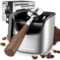 Ourokhome Knock Box Espresso Accessories  The Latest Patented Stainless Steel Espresso Machine Tool For Coffee Ground With Removable Knock Bar  Handle And Lid  Dishwasher Safe  4.8 Inch