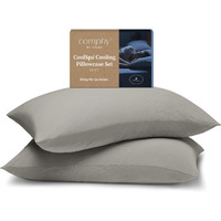 Comphy By Coop Coolspa Cooling Pillow Case Set Of 2  Dove Grey King Size Pillow Covers  Luxury Spa And Hotel Quality Pillow Cases For Cooling Pillow  Breathable Pillowcases For Bed Pillows