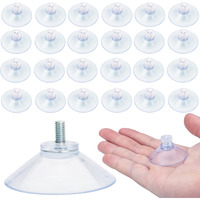 Accencyc Suction Cup 40 Mm Glass Suction Pads Clear Pvc Sucker Pads Suction Holder Without Hooks For Bathroom Wall Door Glass Window Car Shade (Clear  24Pcs)