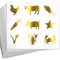 Lembang 50 Sheets(450 Stickers) Wedding Meal Choice Stickers Meal Selection Stickers For Wedding Place Cards  Gold Menu Choices Stickers Chicken/Beef/Fish/Etc. (Gold)
