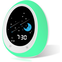 Butting Kids Alarm Clock  Toddler Sleep Training Clock With Sun & Moon  Sound Machine  Night Light  Ok To Wake Alarm Clock For Children