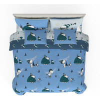 Franco Collectibles Peanuts Snoopy Puffer Holiday & Christmas Bedding Super Soft Comforter And Sheet Set With Sham  7 Piece King Size (Officially Licensed Product)
