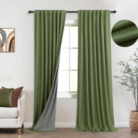 Koufall Mid Century Modern Curtains For Bedroom Living Room Olive Green Blackout Retro Curtains For Christmas 90 Inch Length Long 2 Panel Set