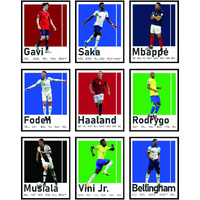 Bigwig Prints Soccer Wall Art  Soccer Poster - Haaland Poster  Soccer Posters For Boys Bedroom  Erling Haaland Poster  Soccer Art  Mbappe Posters For Boys Bedroom - Set Of 9 (8X10 ) Unframed