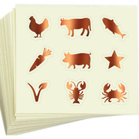 Lembang Wedding Meal Choice Stickers Meal Selection Stickers For Wedding Place Cards Orange Gold Menu Choices Stickers Chicken/Beef/Fish/Etc. 50 Sheets(450 Stickers) (Orange Gold)