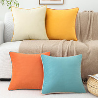 Mecatny Soft Velvet Throw Pillow Covers 18X18 Inch Set Of 4  Colorful Decorative Pillow Covers For Sofa Bed  Modern Couch Pillow Covers With 4-Color Mix And Match For Living Room  Orange & Yellow