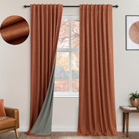 Koufall Rust Linen Curtains 108 Inches Long For Living Room Bedroom  9Ft Tall Extra Long Boho Room Darkening Blackout Curtain Window Drapes For Patio High Ceiling Balcony Set 2 Panels Terracotta