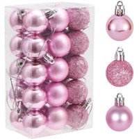 30Ct Christmas Ball Ornaments  1.18"" Shatterproof Tree Decorations  Perfect Hanging Ball For Indoor/Outdoor Holiday Party Decor (Pink)
