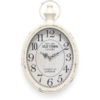 Menterry Small Retro Oval Wall Clock  Antique Old Design  White Vintage Style  Battery Operated Silent Decor Wall Clocks For Kitchen Bedroom Farmhouse Bathroom (11.2"" H X 6.7"" W)