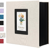 Linen Photo Album 4X6 Large Capacity 1000 Pockets Pictures Fabric Cover Books Albums Wedding School Family Anniversary Baby Memory Engagement Travel Albums(Beige  1000 Pockets)