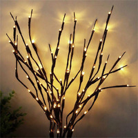Amars 2 Pack Decorative Led Lighted Branch Lights Battery Operated Artificial Led Twig Branches Decoration For Home Room Decor Christmas Vase (Warm White  29.5 Inches  20Leds)