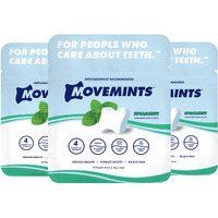 Movemints Clear Aligner Mints - Patented Aligner Seating Mints - Edible Alternative To Aligner Chewies - Xylitol Mints For Dry Mouth - Spearmint (3 Pack)