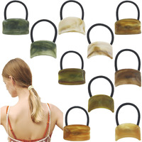10 Pcs Acrylic Ponytail Holders - French Style Elastic Cuffs  Rubber Wraps For Women And Girls