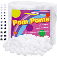 Veroave 150 Pieces Pom Poms  1 Inch White Pompoms For Crafts  Fuzzy Puff Balls For Diy Art Creative Crafts Decorations  Crafts Pom Poms Balls For Valentine's Day  Women's Day  Mother's Day