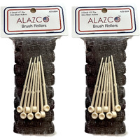 16 Pc Vintage Style Hair Roller Mini Small Brush Rollers Mesh Curlers Bristles 2""X 1/2"" Flexible Locking Pins Small Curls Short Hair