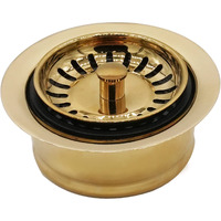 Westbrass D2082S-01 Extra-Deep Waste Disposal Flange & Strainer  Polished Brass