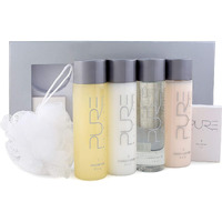 Pure By Gloss Gift Set - Fresh Lemon Scent - For All Hair And Skin Types - With Shampoo [8.5Oz]  Conditioner [8.5Oz]  Body Wash [8.5Oz]  Body Lotion [8.5Oz]  Body Bar [4Oz]  & Loofah - Cruelty Free