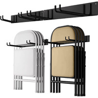 Ttzycc Folding Chair Storage Rack For Chair Organization And Garage Wall Mount Storage  Garden Tool Rack Organizer (2 Pack)