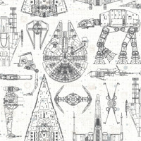 Star Wars Blueprint Blue Peel & Stick Wallpaper By Roommates  Rmk11036Wp