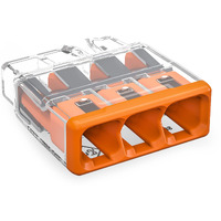 2773-403 | Wago Wall-Nuts Pushwire Splicing Connector | For Solid And Stranded Conductors | 3-Conductor | Orange Cover | [Box Of 100 Pieces]