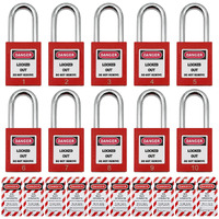 Lockout Tagout Locks  Safety Padlock  Loto Locks Keyed Differently Lock Out Tag Out 10 Pcs Safety Padlocks Plastic With 10 Lockout Tagout Tags Red