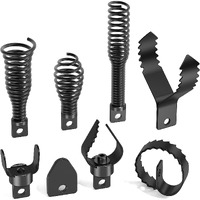 Populo 8-Piece Drain Snake Drill Attachment - Tackle Any Clog With Precision Commonly Used In Populo 50Ft-100Ft Ac Drain Cleaning Machine Suitable For 5/16-Inch To 3/4-Inch Drain Snake Cable