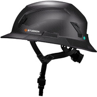 Studson Shk-1 Full Brim Safety Helmet: Ansi/Isea Z89.1 Type Ii Compliant (R 2019)  Lightweight & Breathable  Nfc Emergency Contact Chip  One Size  Class C & E Protection (Non-Vented  Carbon)