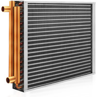 Water To Air Heat Exchanger 12X12 With 1"" Copper Ports For Outdoor Wood Furnaces  Residential Heating And Cooling  And Forced Air Heating
