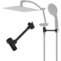 Hibbent All Metal Shower Head Holder  Solid Brass Shower Arm Holder For Handheld Showerhead  Shower Wander Holder  Adjustable Shower Head Bracket  Shower Spray Holder  Shower Arm Mount  Matte Black