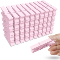 50Pcs Colored Wooden Clothespins  2.9Inch Pink Clothes Pins For Clip Pictures Photos Decorative  Small Colorful Wood Decoration Closepins Clips