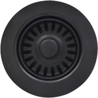 Eadot 3-1/2 Inch Polymer Black Kitchen Sink Drain Assembly With Basket Strainer And Stopper  Kitchen Drain Basket Strainer For Granite/Fireclay Kitchen Sinks