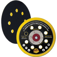 Dura-Gold Pro Series 5"" Hook & Loop Da Backing Plate Pad  8 Hole Pattern Dustless - Low Profile Edge  Medium Density  Dual-Action Random Orbital Sanding Pad  Sander Polisher Auto Woodworking Sandpaper